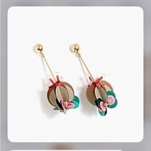NWOT J. Crew Vibrant Petal Drop Earrings, 3” in Length, Multicolored